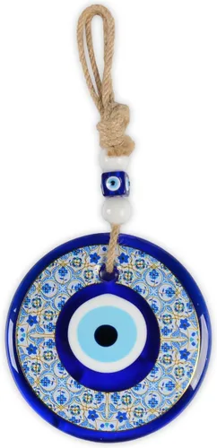 Miniatura 7 de Adorno colgante de pared de cuentas de mal de ojo de 5 pulgadas, dije de protección del hogar, cuentas turcas de Nazar, adorno hecho a mano (TM1004)