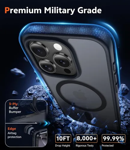 Miniatura 1505 de FNTCASE Funda para iPhone 13 Pro-Max: Fundas magnéticas transparentes compatibles con Magsafe Slim anti amarillamiento protección contra caídas