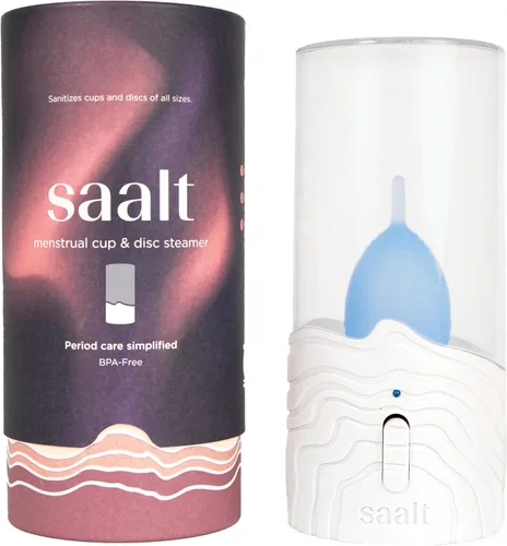 Saalt Vaporizador de Copa Menstrual – Desinfectante de Copa y Disco Menstrual – Desinfectante de Vapor Manos Libres – Diseño sin Hervir con Cable de