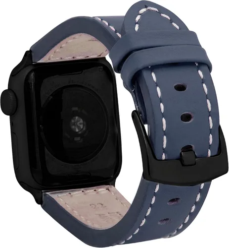 Miniatura 48 de Bandini Correa de cuero para hombre para Apple Watch de 1.732 in 1.772 in 1.654 in 1.614 in 1.575 in 1.496 in 1.929 in y Ultra, correa de iWatch