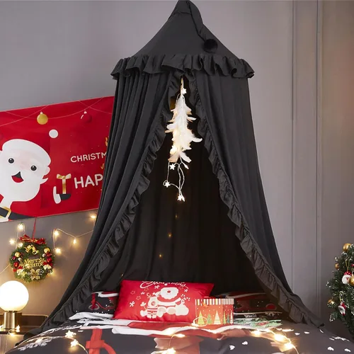 Miniatura 17 de VETHIN Dosel de cama para niñas, Princesa Cúpula Redonda de Ensueño Mosquitera Ropa de Cama Habitación de Niñas Castillo Tienda de Juego Colgante