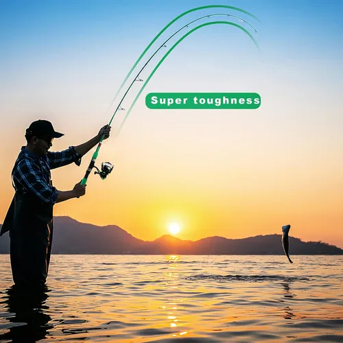 Miniatura 6 de Carrete telescópico de caña de pescar, carrete giratorio de caña de pescar ultraligero con bolsa de aparejos todo en uno, accesorios de pesca