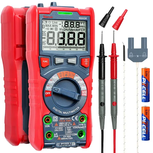 Miniatura 2 de AstroAI TRMS - Kit de cables de prueba de multímetro digital de 6000 cuentas+multímetro