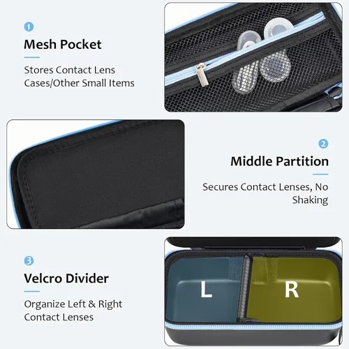 Miniatura 3 de Funda para lentes de contacto diario para más de 30 lentes desechables diarios, organizador portátil de almacenamiento de lentes de contacto