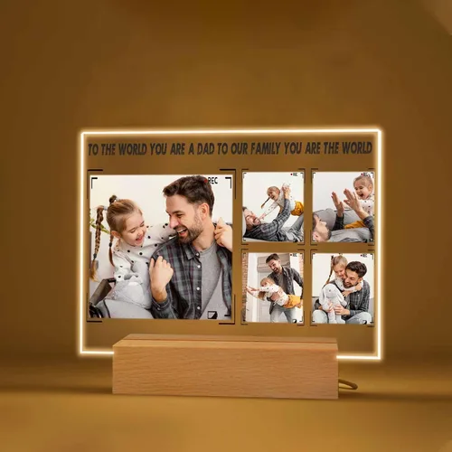 Miniatura 19 de Regalo especial de Navidad, lámpara de luz nocturna personalizada, fotos en placa acrílica, regalo para papá, mamá, regalo para familia, cumpleaños
