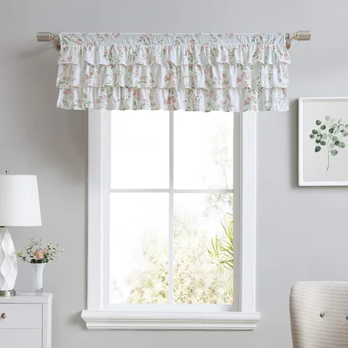 Miniatura 19 de Laura Ashley - Cenefa superior de algodón, elegante y ligero tratamiento de ventana para decoración del hogar (amarillo Cassidy, 50 x 25 pulgadas)