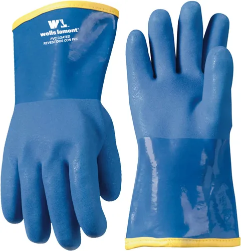 Guantes de trabajo Wells Lamont con puño y forro de algodón, recubierto de neopreno, peso pesado, talla única, en color negro (189)