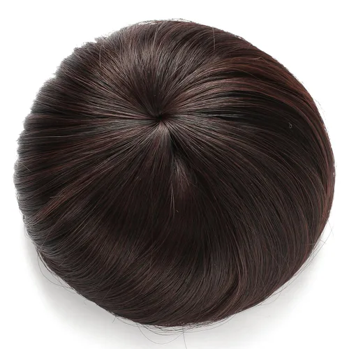 Miniatura 11 de Onedor Extensión de Cabello de Fibra Sintética Chignon Donut Moño Peluca (2# - Marrón Oscuro)
