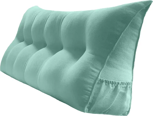 Miniatura 14 de Peachwell Almohada triangular de lectura para reposo en cama, cojín reforzador grande para cabecero, respaldo, almohada de cuña con funda extraíble