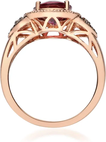 Miniatura 3 de Gin & Grace Anillo de diamantes de granate natural rosa púrpura de 10 quilates (I1) con joyería de trabajo diario para mujeres, regalos para ella