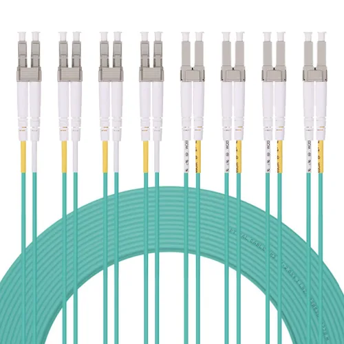 Miniatura 28 de Cable de conexión de fibra OM3 LC a LC de 0.7 ft, puente de fibra multimodo de 10 GB, LC-LC UPC dúplex MMF 50/125um, LSZH, para transceptor SFP
