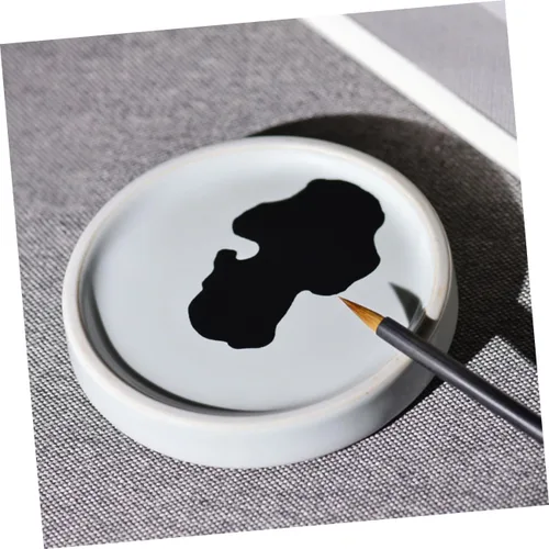 Miniatura 5 de SHINEOFI Paleta de mezcla de acuarela, placa de pintura de cerámica, suministros de arte para bricolaje, ligero, ahorro de espacio para artistas