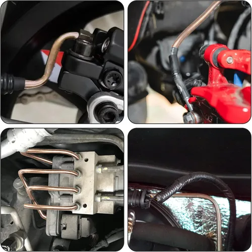 Miniatura 7 de MuHize Kit de línea de freno de doble tamaño (1/4 + 3/16 pulgadas), tubo de freno de níquel de cobre de 25 pies para Ford/Toyota Tacoma, resistente