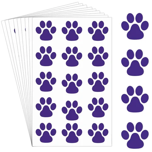 Harloon 20 hojas, 300 unidades, tatuajes temporales de huellas de patas, calcomanías de perro extraíbles para animar patrulla de las mujeres, pies y