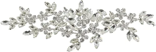 Miniatura 6 de Jerler Apliques de diamantes de imitación, elegante cinturón de diamantes de imitación de cristal plateado que cose en el cinturón nupcial