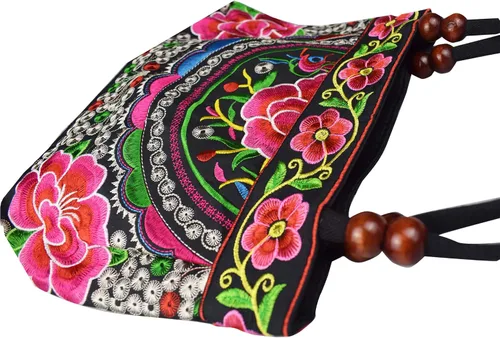 Miniatura 5 de Bolsos de hombro para mujer, estilo vintage, bordados, florales, para mujer