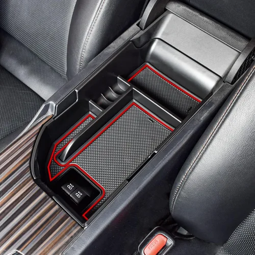 Miniatura 4 de EDBETOS Bandeja Organizadora de Consola Central Compatible con Toyota Camry XLE XSE 2018-2024 y Camry LE SE 2020-2023 2024 Accesorios Caja de Rojo