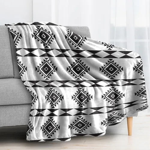 Miniatura 2 de Manta occidental, manta de vellón azteca para sofá, cama, mantas y mantas con patrón de nativos americanos, manta de franela de felpa súper suave