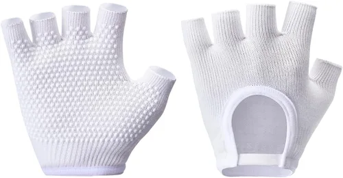 Miniatura 20 de Guantes de yoga antideslizantes sin dedos, ideales para pilates, barras, yoga de aire y entrenamientos de fitness, tela transpirable con agarre