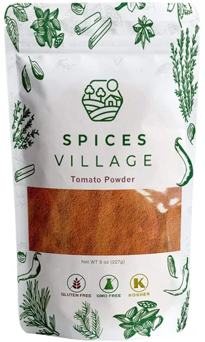 SPICES VILLAGE Tomate en polvo para cocinar, tomate seco en polvo, 8 onzas, Kosher, sin gluten, sin OMG, bolsa resellable a granel