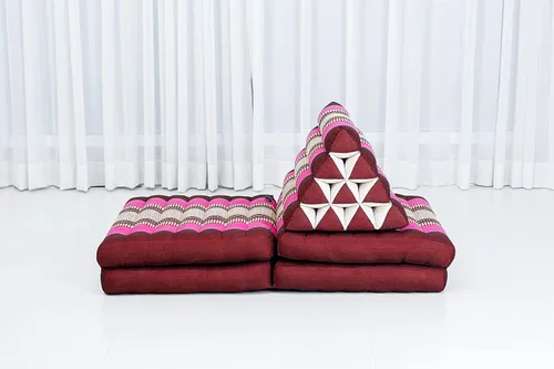 Miniatura 7 de Leewadee Cómodo colchón japonés de suelo, cama tailandesa con cojín triangular, colchón futón, tapete de masaje tailandés extra largo, 89 x 20 Rosa