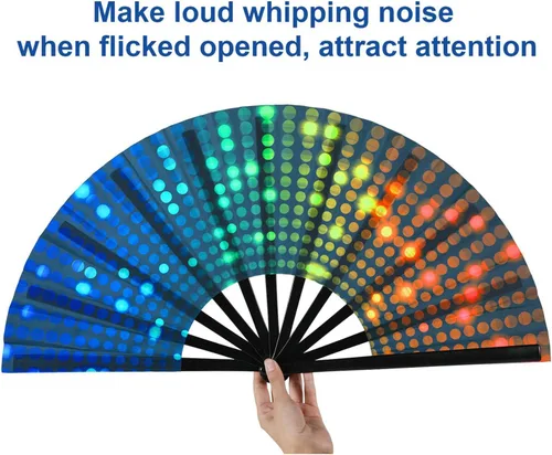 Miniatura 3 de Ventilador de mano plegable grande, ventilador de mano plegable para mujeres, abanicos de mano, ventilador de mano chino de Kung Fu Tai Chi