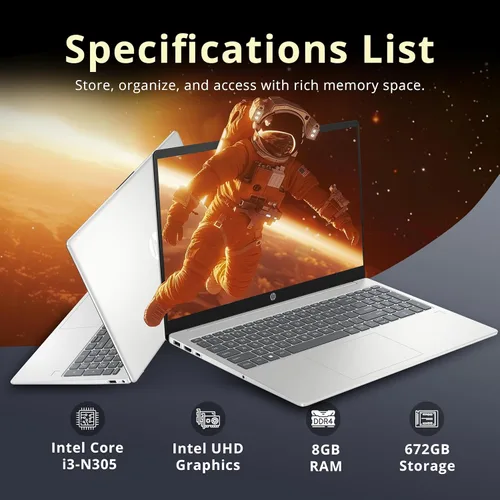 Miniatura 3 de HP Pavilion - Laptop empresarial FHD de 15.6 pulgadas, Intel i3-N305, 8 GB de RAM, 672 GB de almacenamiento