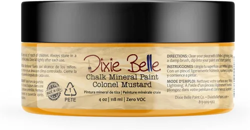 Miniatura 326 de Dixie Belle Paint Company - Pintura con acabado de tiza para muebles, color negro (Caviar), 1 galón, 128 fl oz, pintura mineral color rosa intenso