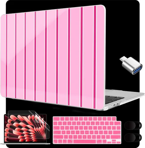 Miniatura 51 de MEEgoodo Funda para MacBook Air M5/M4/M3/M2 de 15 pulgadas 2026 2025 2024 2023, funda compatible con el modelo (A3448/A3241/A3114/A2941)