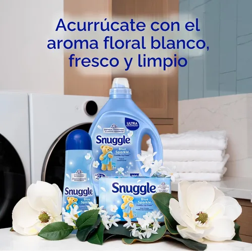 Miniatura 5 de Snuggle Líquido suavizante de tela, ultra concentrado, 80 onzas, 200 cargas medias, acondicionador de tela Blue Sparkle de larga duración, suaviza