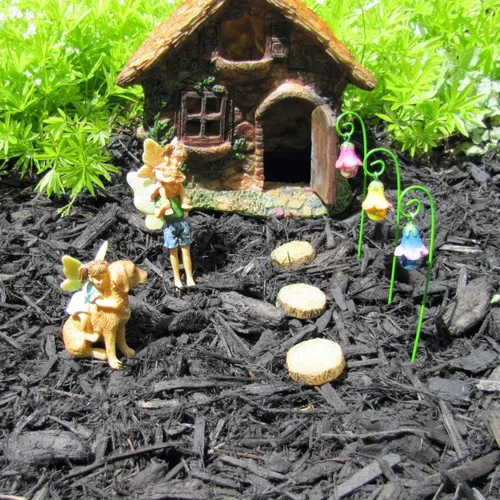 Miniatura 4 de Treasure Gurus - Juego de 3 piezas en miniatura que brilla en la oscuridad, juego de soporte de selección de flores para jardín de hadas, accesorio