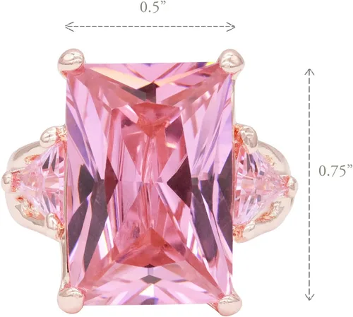 Miniatura 6 de Lavencious Anillos elásticos grandes y brillantes con circonitas cúbicas para mujer, talla 7-9