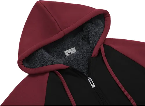 Miniatura 120 de GEEK LIGHTING Sudadera con capucha y cremallera para hombre, forro polar, chaqueta gruesa con capucha para invierno, cálida sudadera atlética
