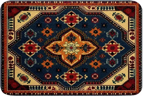 Miniatura 15 de Erosebridal Alfombras de baño vintage art decó, alfombra de baño antideslizante con medallón oriental rojo, 16 x 24 pulgadas, estilo bohemio, turco