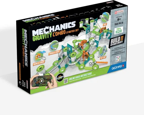 Geomag Gravity Classic Mechanics - Juguetes magnéticos para niños a partir de 8 años, 153 imanes educativos STEM para niños, bloques magnéticos,