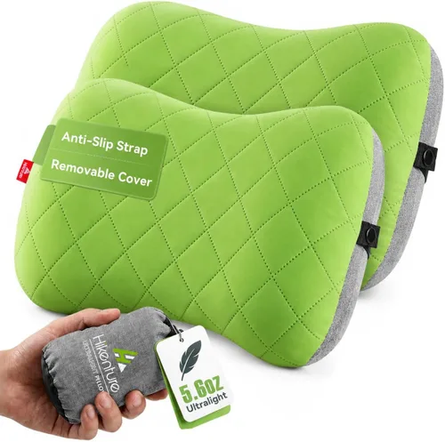 Miniatura 10 de Almohada de camping Hikenture con funda extraíble - Almohada ultraligera e inflable para soporte lumbar y cervical - Almohada de mochila mejorada