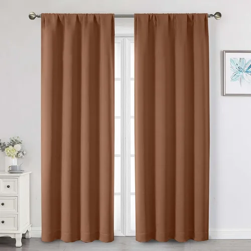 Miniatura 28 de Cortinas opacas para dormitorio, sala de estar, juego de 2 paneles de 54 pulgadas de largo, cortinas de oscurecimiento de habitación con aislamiento