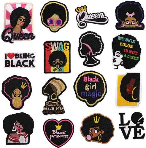 Parches bordados para niñas, coloridos y bonitos apliques de dibujos animados para planchar, varios parches bordados decorativos para coser para