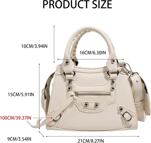 Miniatura 7 de OWGSEE Bolsos tipo bandolera para mujer, pequeños bolsos tipo hobo tipo bandolera tipo bandolera con remaches
