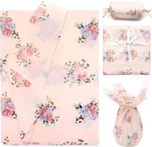 Miniatura 17 de Benvo 20 hojas de papel de seda con estampado floral 20 pulgadas x 29 pulgadas papel de decoupage decorativo papel de seda para regalos envoltura