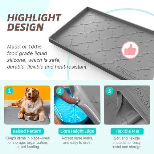 Miniatura 2 de SIKADEER Tapete impermeable de 19 x 19 pulgadas para debajo del fregadero, tapete de silicona para estante de cajones de cocina y revestimiento