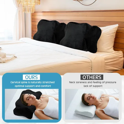 Miniatura 3 de Hahafelt Funda de Almohada de Terciopelo Cristal Cervical para Cuello (Solo Funda de Almohada) Cubierta de Almohada Ergonómica Cubierta de Almohada