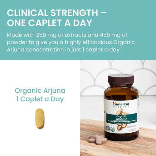 Miniatura 6 de Himalaya Organic Arjuna, suplemento de presión arterial para bienestar cardiovascular y salud cardíaca, 700 mg, 60 cápsulas, suministro de 2 meses
