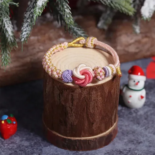 Miniatura 6 de Pulsera de nudo de cereza con texto en inglés «To My Granddaughter A Link That Can Never Be Undone», pulsera para nieta de la abuela, ajustable