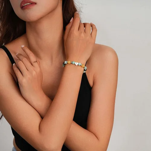 Miniatura 4 de SIXFOX Dainty Link Charm Bracelet For Women Trendy Pearl Beaded Bracelet With Natural Adjustable Statement Bracelet Jewelry Gifts for Bridesmaid
