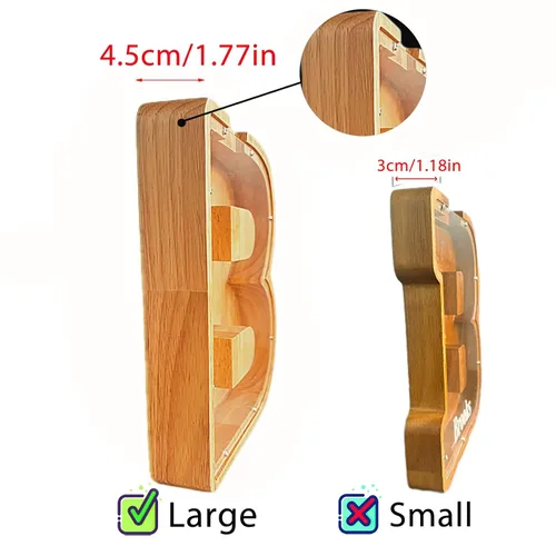 Miniatura 5 de Alcancia personalizada grande de madera con letras, alcancía para monedas, alcancía personalizada con nombre, puede ser utilizada como regalo de J