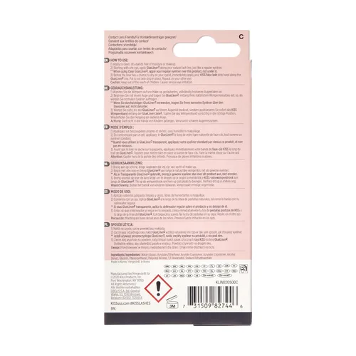 Miniatura 3 de KISS Clear Lash GLUEliner, adhesivo para pestañas con punta de fieltro, acabado mate transparente, aplicación infalible, fácil de retocar, 0.02