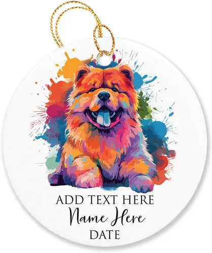 Adorno personalizado de Chow Chow Chow de Navidad 2025, regalo de adorno de árbol de Navidad para amantes de los perros, adorno único de Navidad