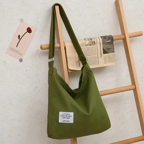 Miniatura 7 de Covelin - Bolso de hombro de lona para mujer, clásico, informal, estilo bohemio, bolso de mano o cruzado, tamaño grande