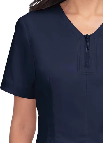Miniatura 3 de Koi Stretch 1060 "Regan Zipper Neck Scrub Top-Azul Marino-XS